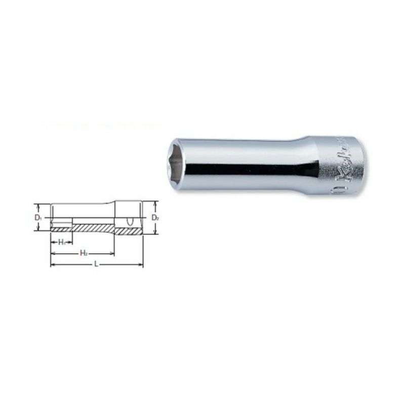 Ko-ken 3/8(9.5mm)SQ. 6角ディープソケット 27mm 3300M-27 | WORLD IMPORT TOOLS