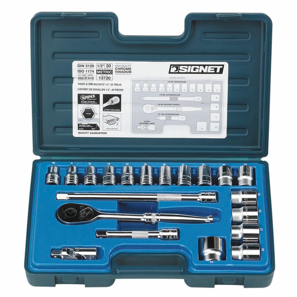 SIGNET 1/2DR 20PC MM ソケットレンチセット 13720 | WORLD IMPORT TOOLS