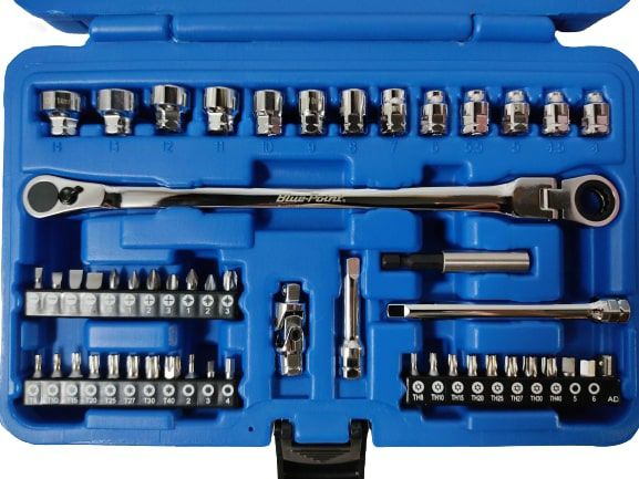 SNAP-ON Blue-point 51pc 1/4dr ロープロファイルラチェットセット  