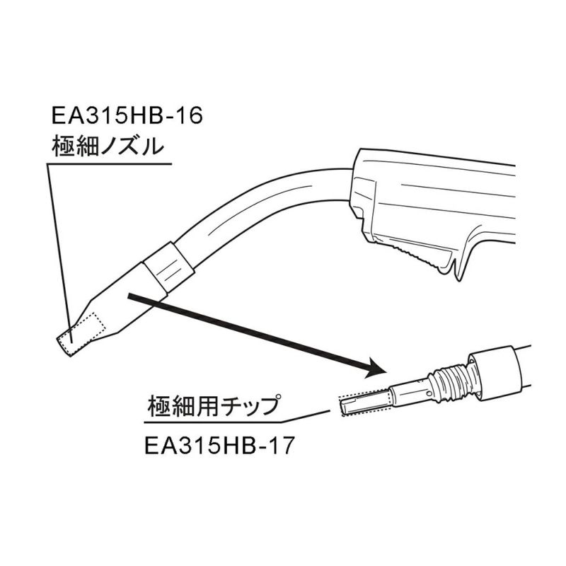 ESCO 京セラ φ0.8mm用溶接機用チップ EA315HB-17 エスコ | WORLD