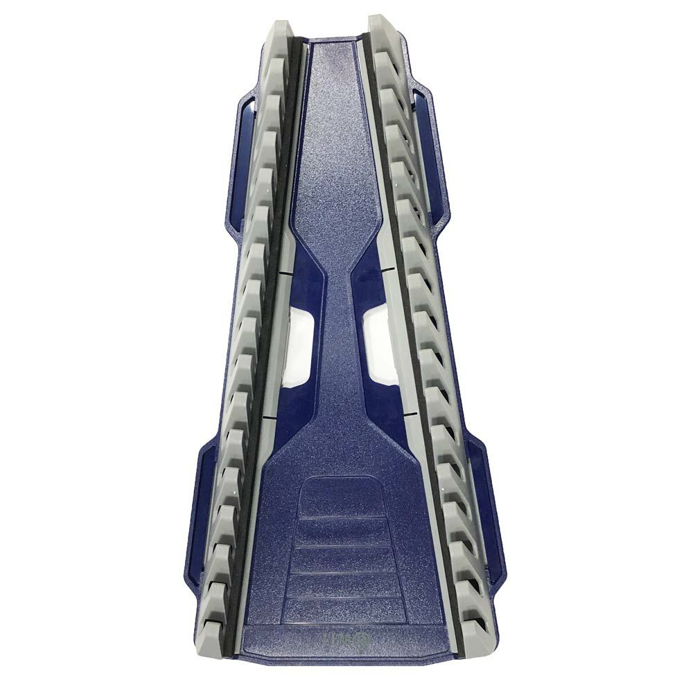 収納のムダをなくし、スッキリ収納できるレンチラック。標準とリバースの両タイプに対応。