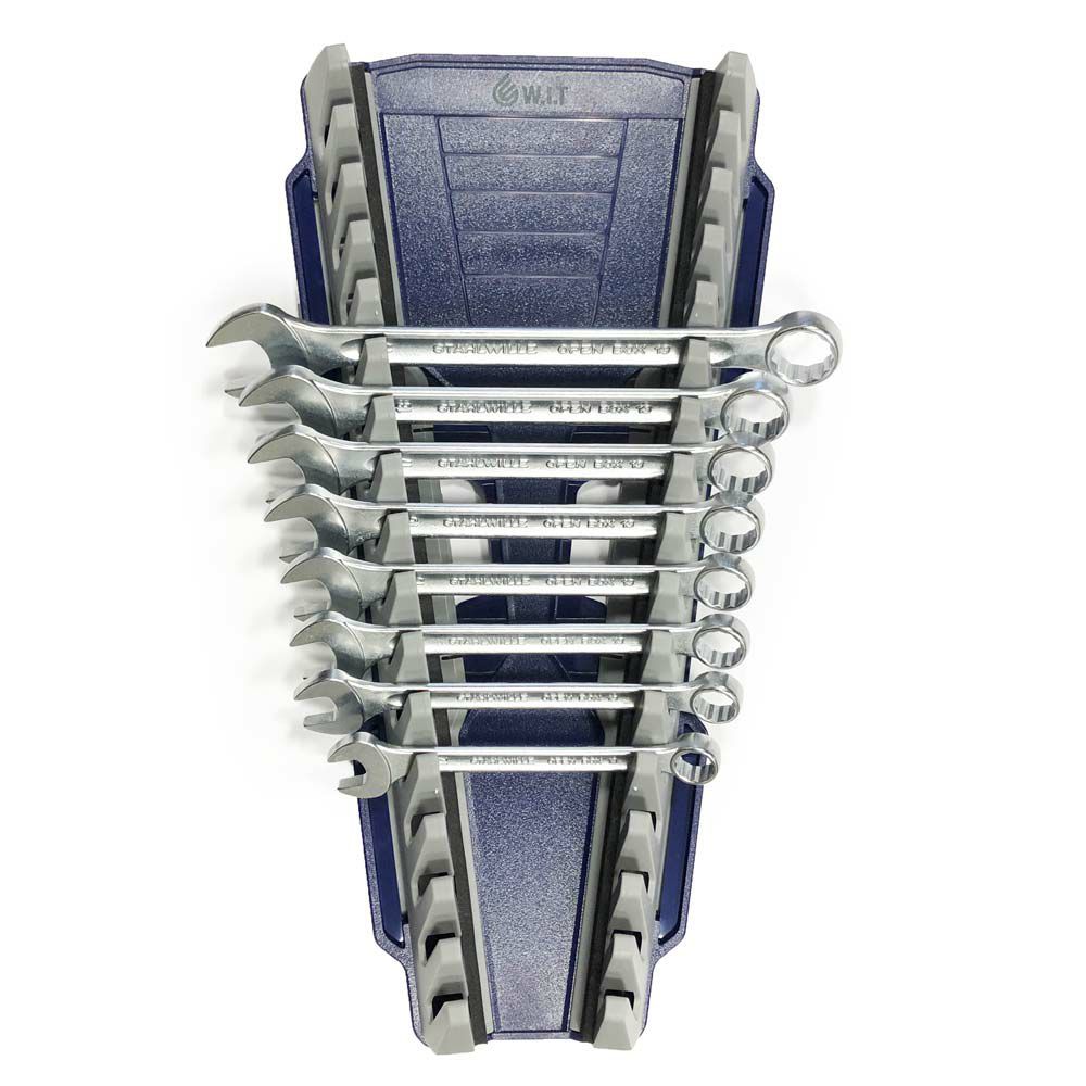 収納のムダをなくし、スッキリ収納できるレンチラック。標準とリバースの両タイプに対応。